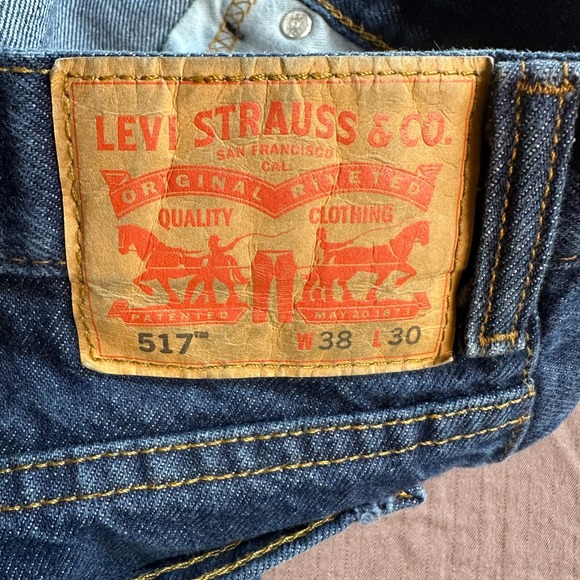 Levi's 517 Bootcut Jeans Mens 38x30 Dark Wash Denim Pants Classic Fit - Picture 6 of 7